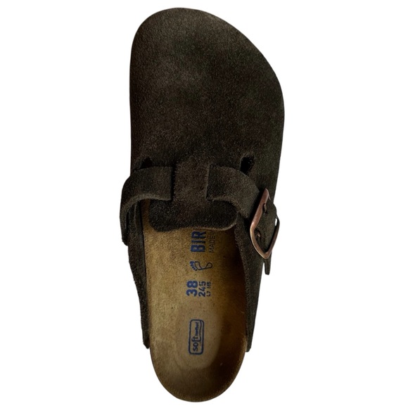 BIRKENSTOCK Boston Mocha Suede Leather Clogs EU 38 US 7 to 7 1/2 Regular Fit - Picture 6 of 16